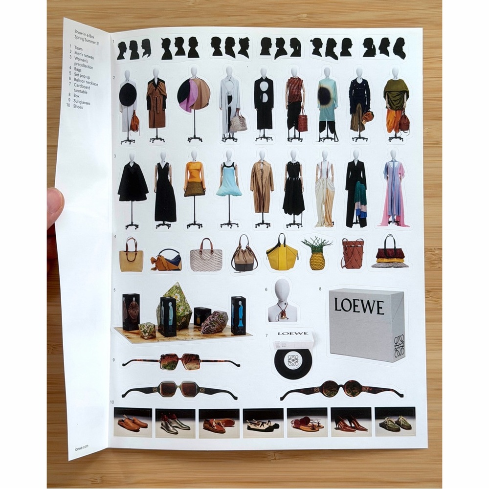 NEW Loewe Show In A Box Sticker Sheet Spring Summer 2021 Fashion Clothing Bag